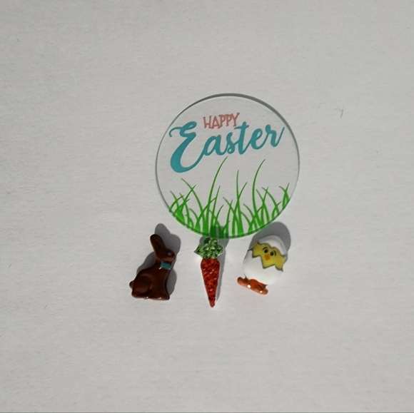SOLD Origami Owl Easter Spring Set - Easter Plate & Hop To It Charm Set - Picture 3 of 5